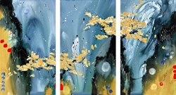 The Golden Reach (Triptych) by Danielle O'Connor Akiyama - Glazed Box Canvas sized 60x34 inches. Available from Whitewall Galleries